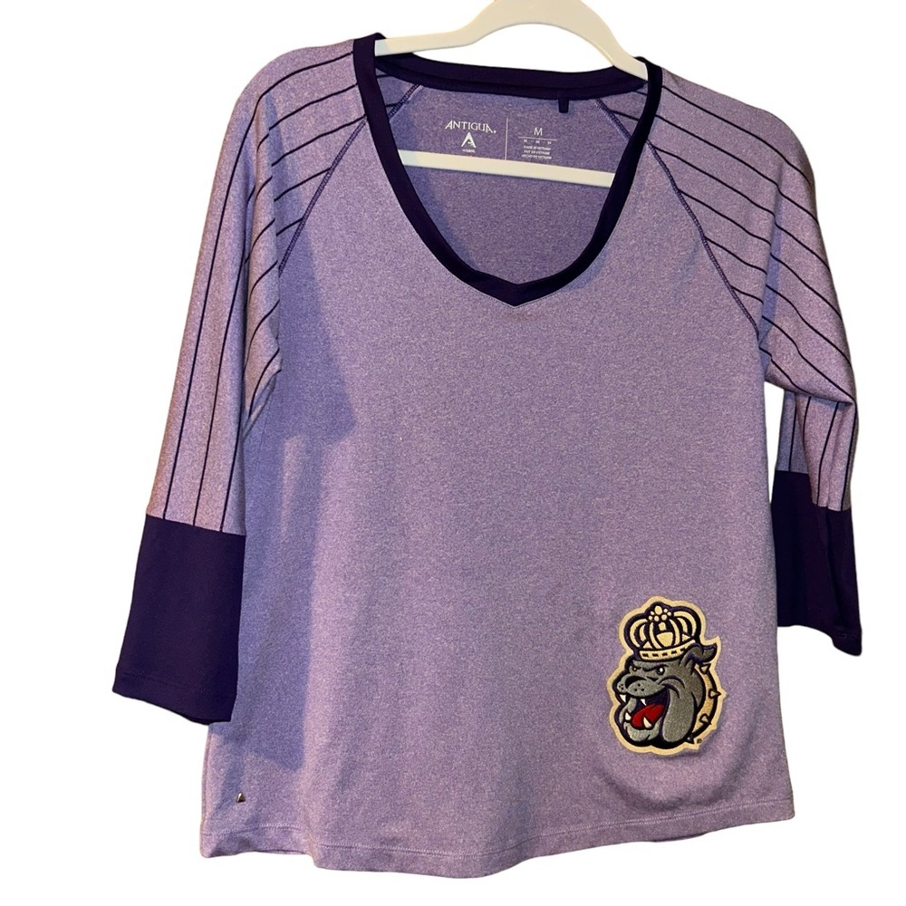 Women JAMES MADISON DUKES 3/4 sleeve purple shirt top size M